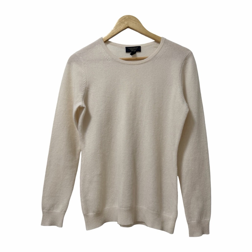 Charter Club Womens 100% Cashmere Sweater Size S White Old Money Quiet Luxury